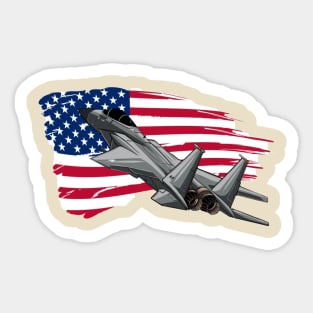 American Flag Usa Airplane Jet Sticker